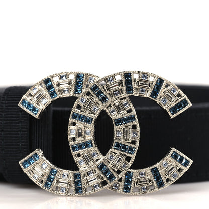 Chanel Grosgrain Crystal CC Belt 80 32 Black 2 of 8