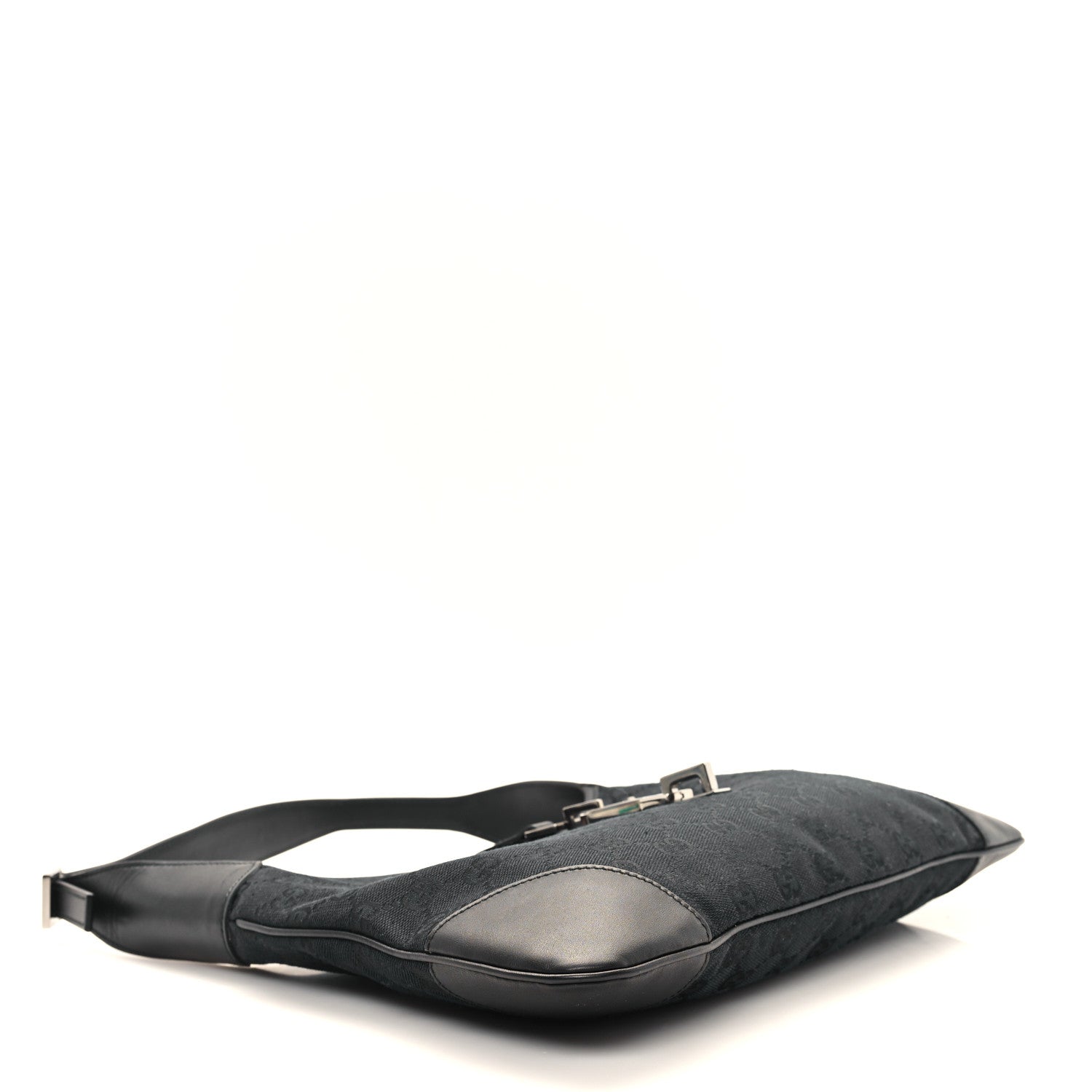 Gucci Monogram Lobster Clasp Jackie O Hobo Black 4 of 10