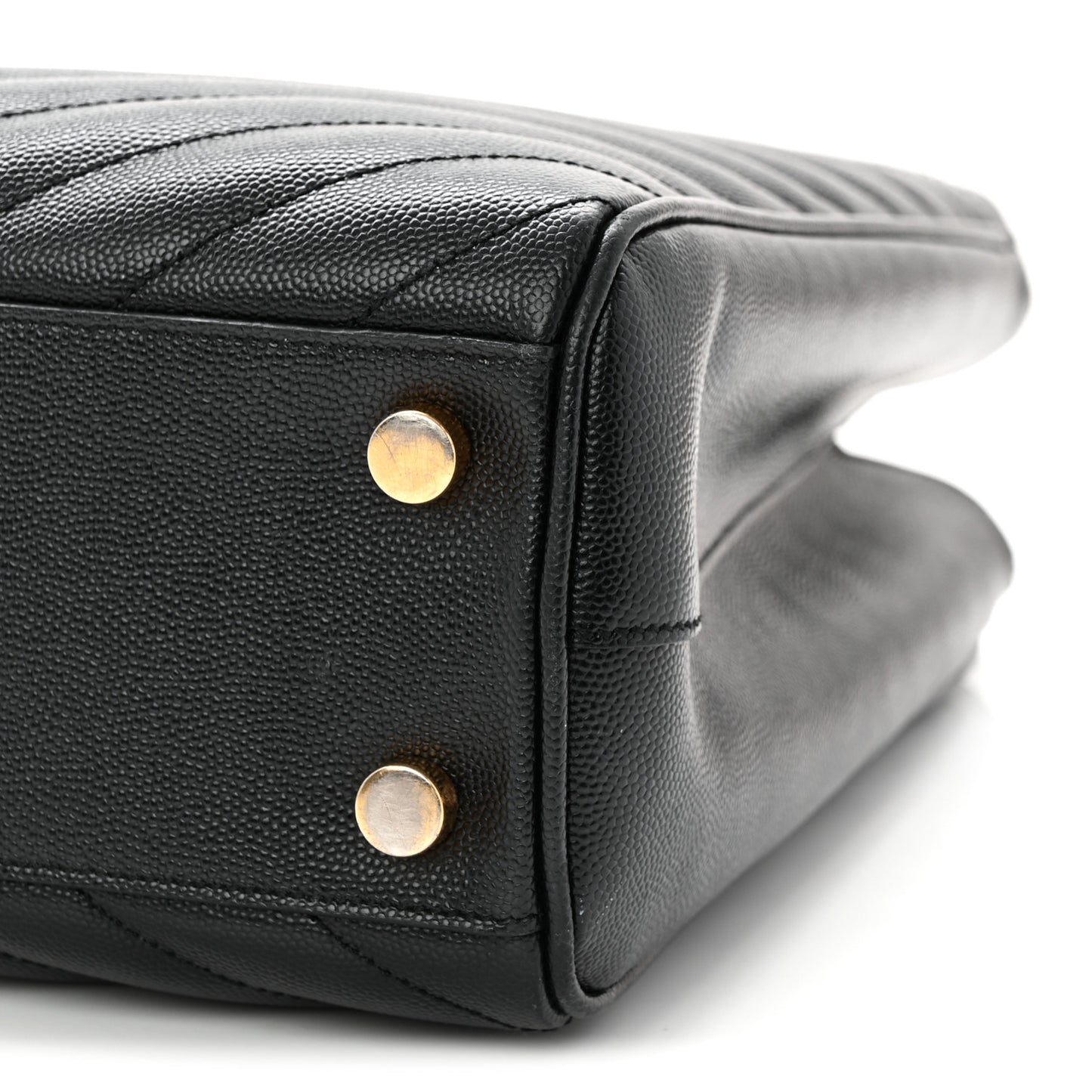 Grain De Poudre Matelasse Chevron Monogram Shopping Bag Black