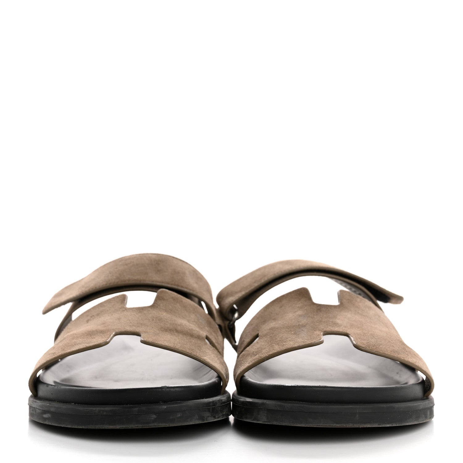 Hermes Suede Goatskin Mens Chypre Sandals 42 Etoupe 1754638