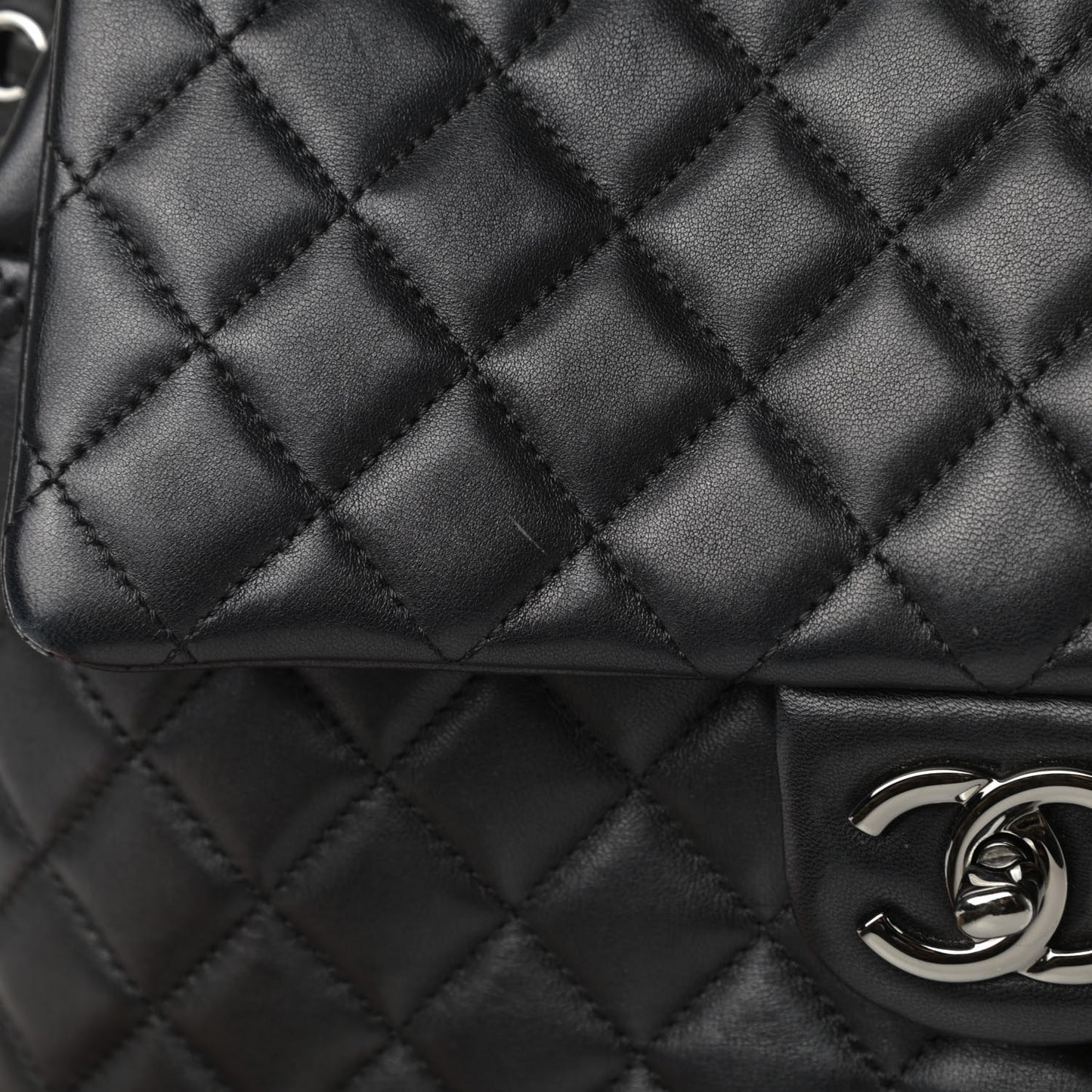 Lambskin Quilted Large Urban Spirit Backpack Black