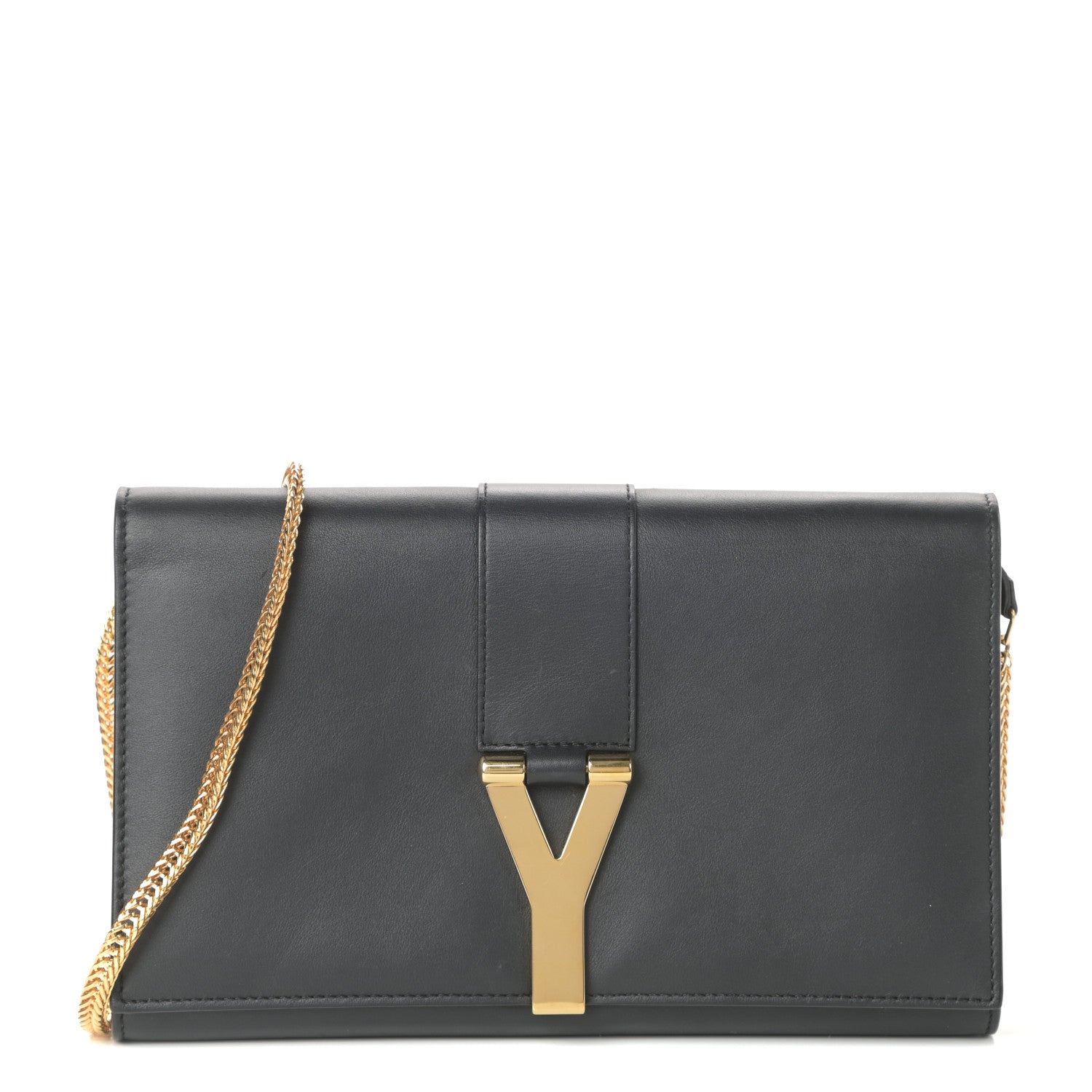 Saint Laurent Calfskin Classic Y Ligne Chain Wallet Black 1 of 10