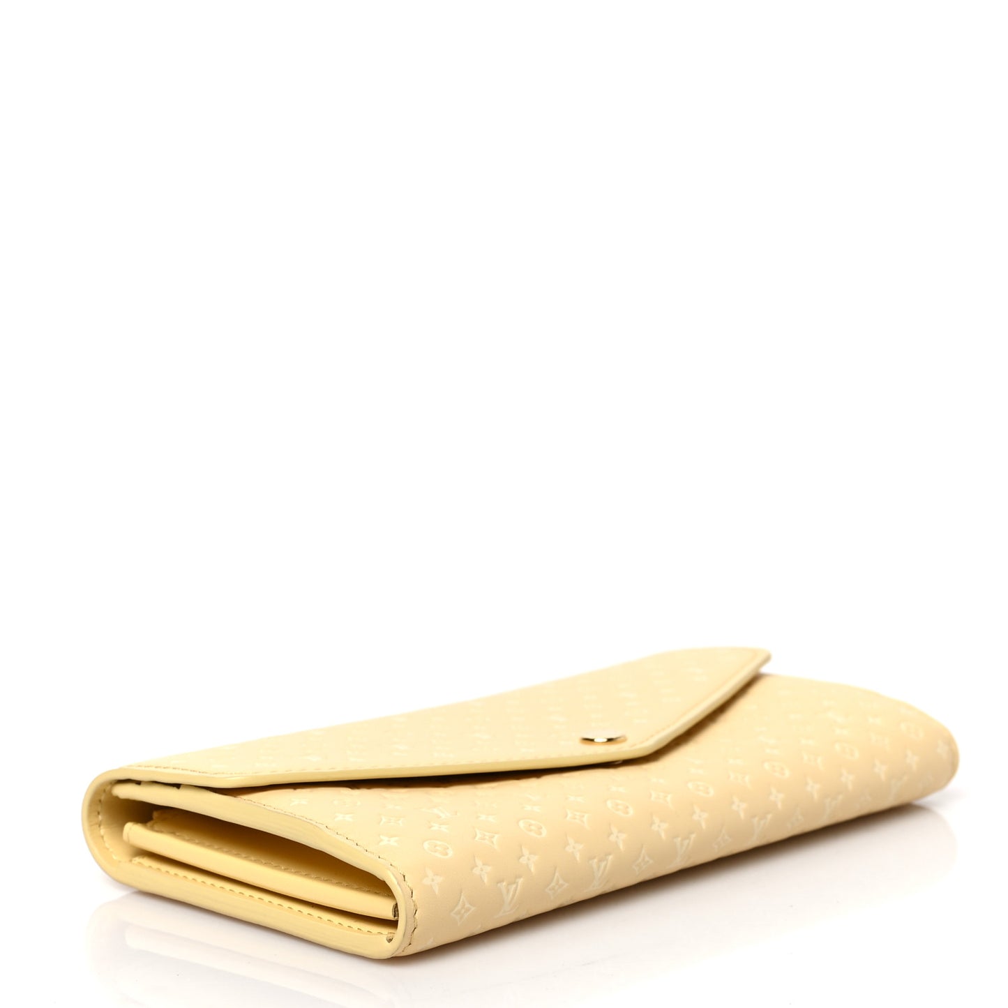 Calfskin Nanogram Embossed Sarah Wallet NM Jaune