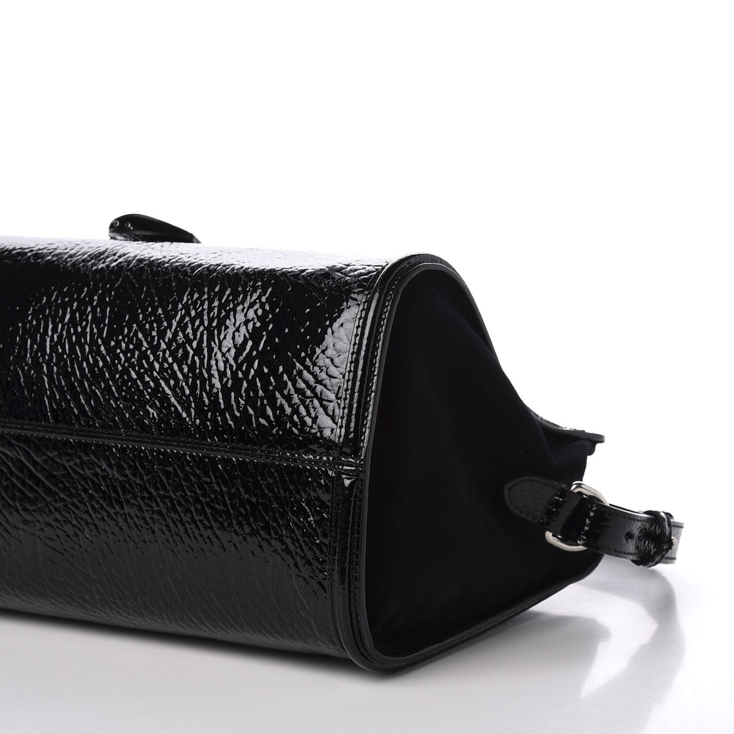 Patent Small Eyelet Padlock Skull Tote Black