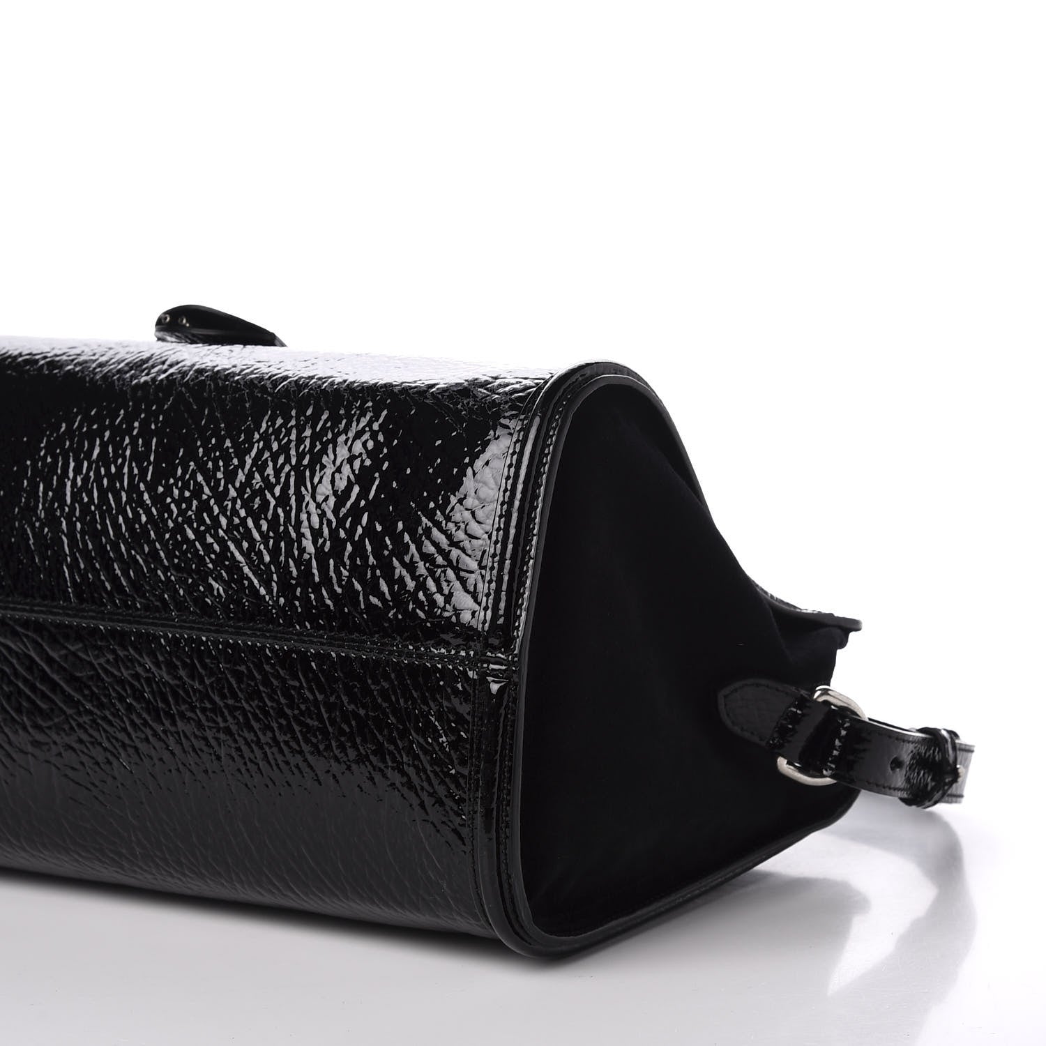 Alexander McQueen Patent Small Eyelet Padlock Skull Tote Black 6 of 11