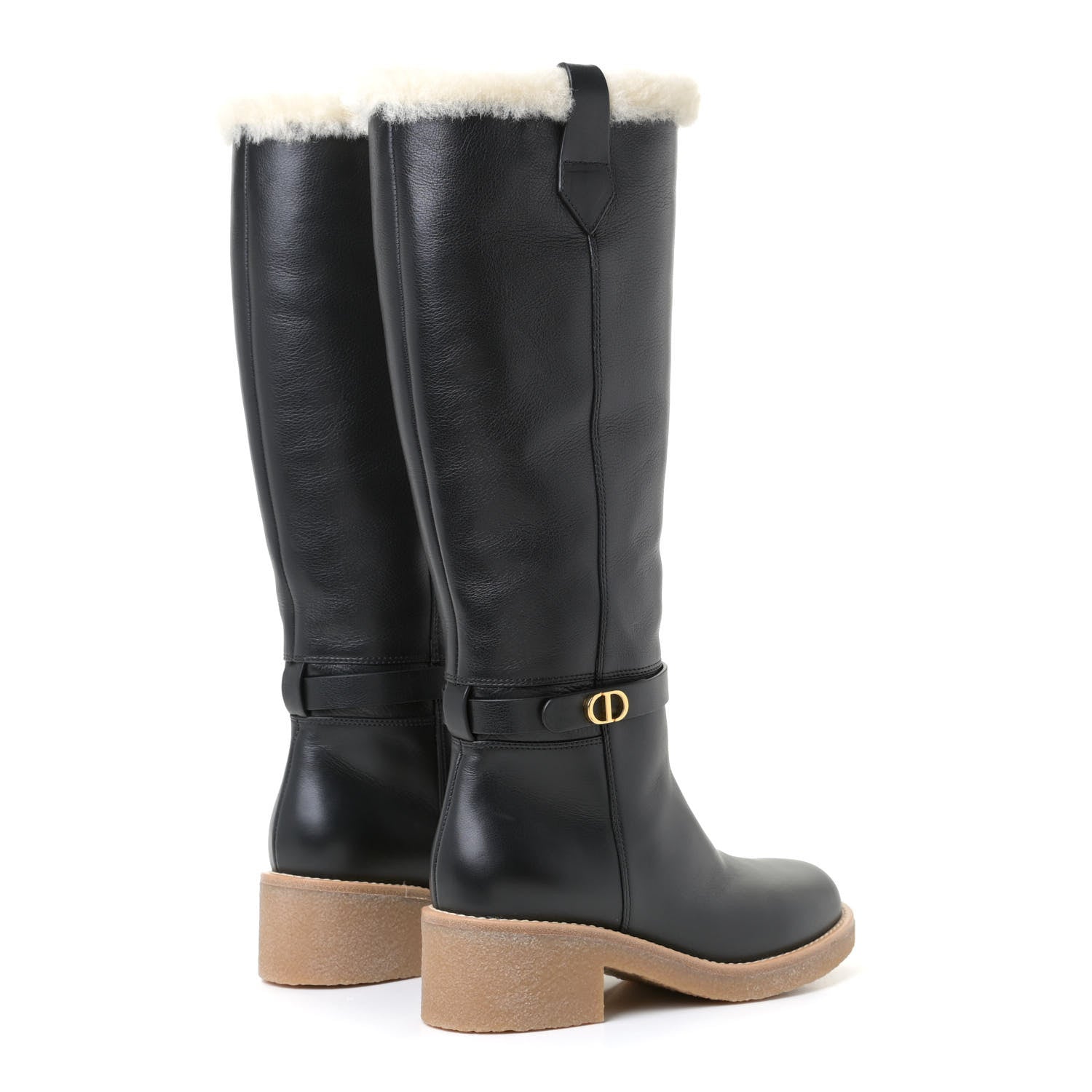 Christian Dior Calfskin Shearling D-Furious Boots 37 Black 6 of 20