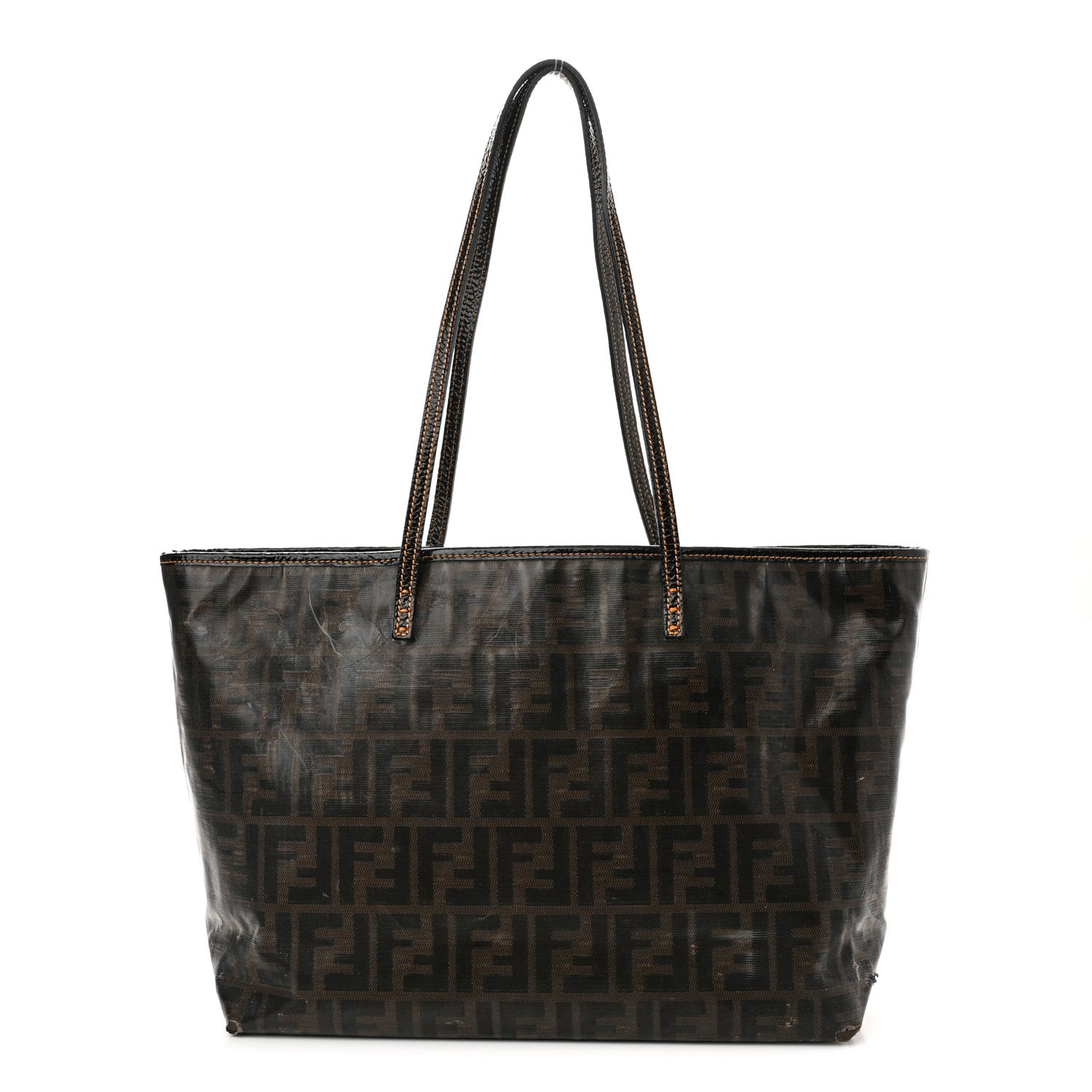 Fendi Zucca Spalmati Matrioska Small Roll Tote Tobacco Black 1 of 18