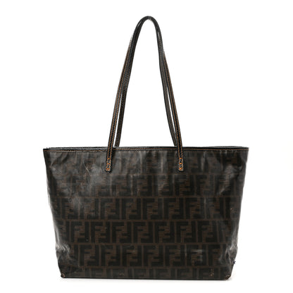 Fendi Zucca Spalmati Matrioska Small Roll Tote Tobacco Black 1 of 18