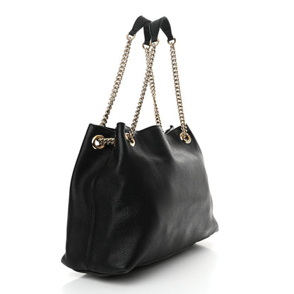 Gucci Pebbled Calfskin Medium Soho Chain Shoulder Bag Black 3 of 14