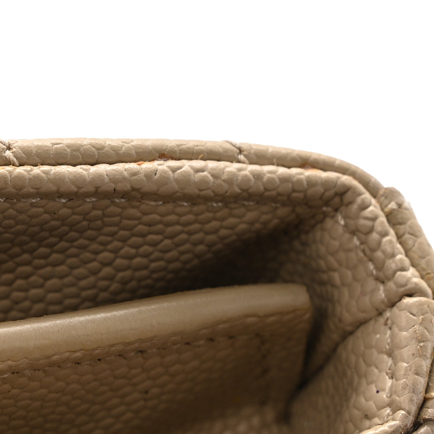 Saint Laurent Grain De Poudre Matelasse Chevron Monogram Chain Wallet Dark Latte 12 of 15