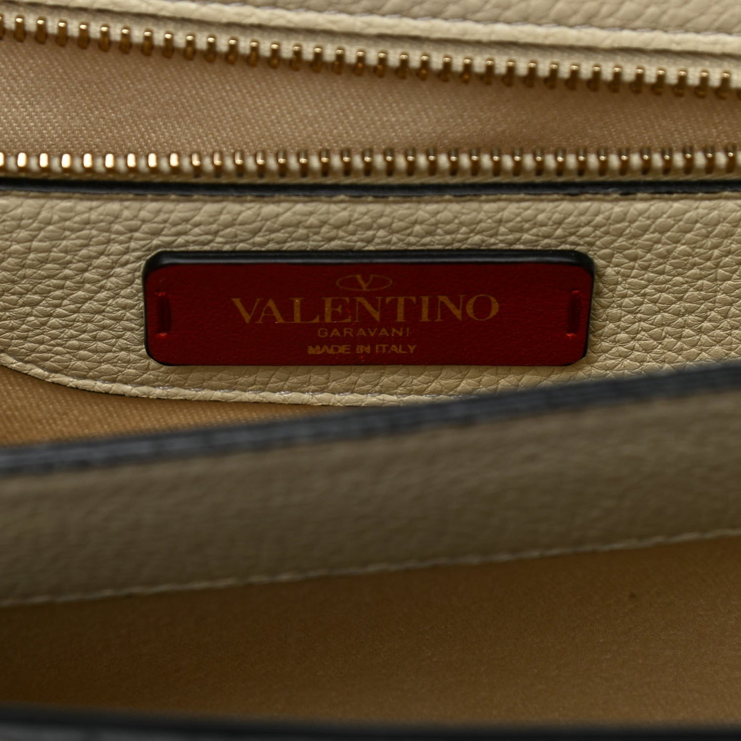 Grainy Calfskin Embossed VLTN Uptown Top Handle Bag Ivory