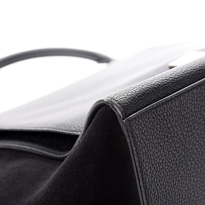Celine Drummed Calfskin Suede Medium Trapeze Black 9 of 13