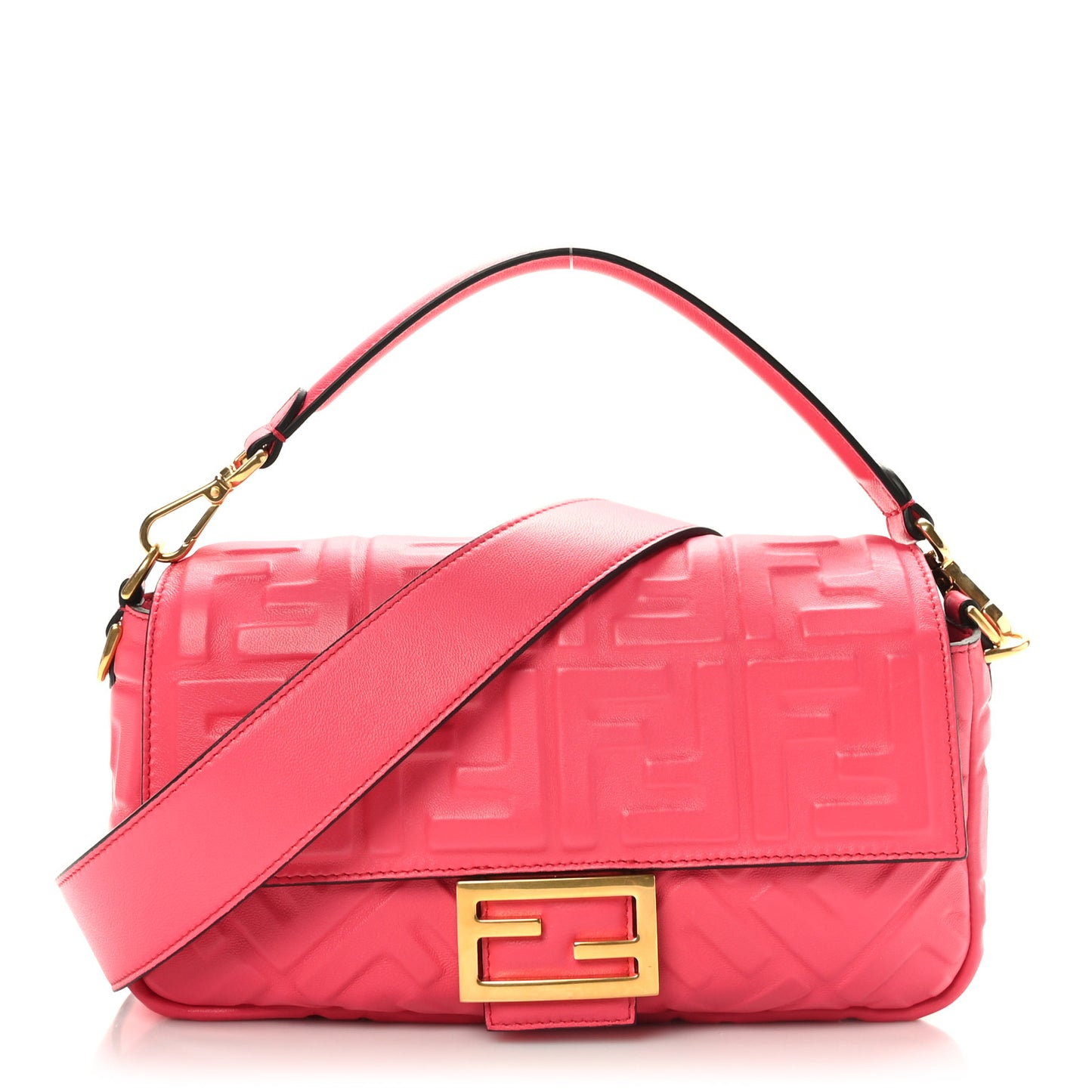 Nappa FF 1974 Embossed Baguette Lampone
