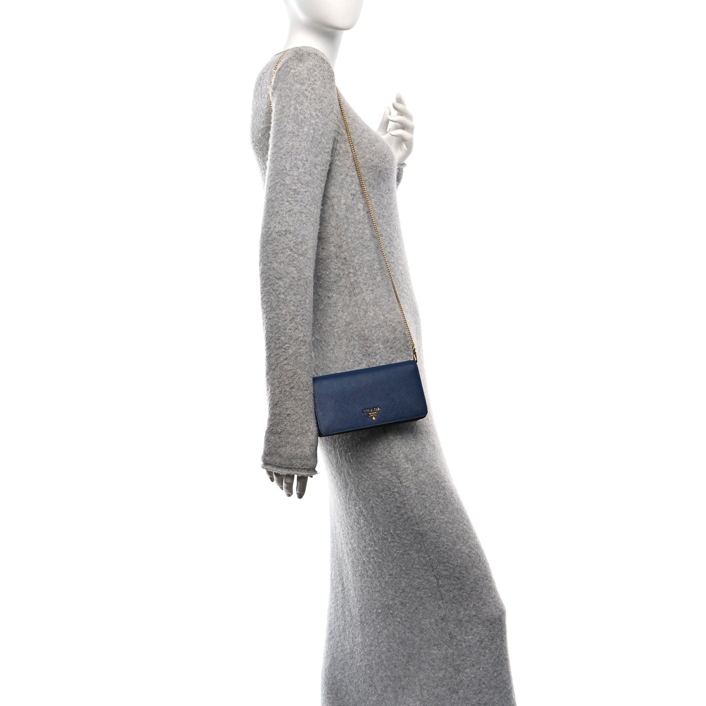 Saffiano Metal Oro Mini Bag Bluette