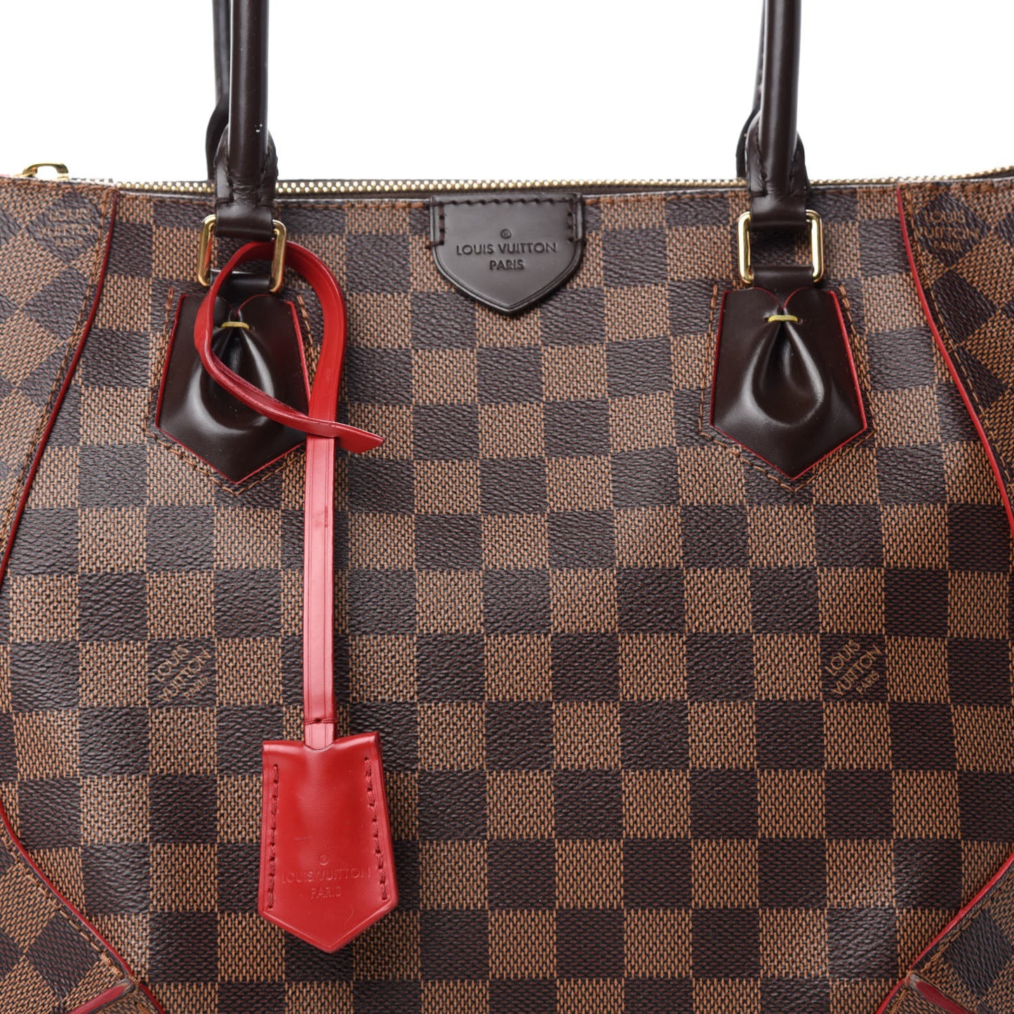 Damier Ebene Caissa Tote MM Cherry