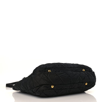 Prada Tessuto Nylon Chevron Quilted Tote Black 3 of 8