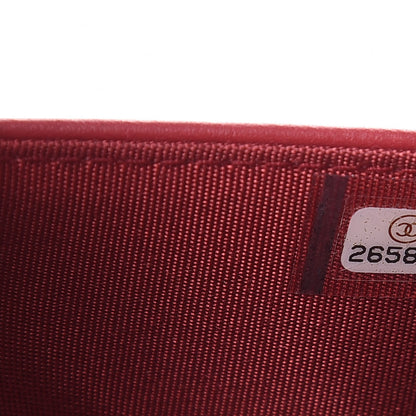 Chanel Calfskin Quilted Boy Wallet On Chain WOC Red 6 of 13