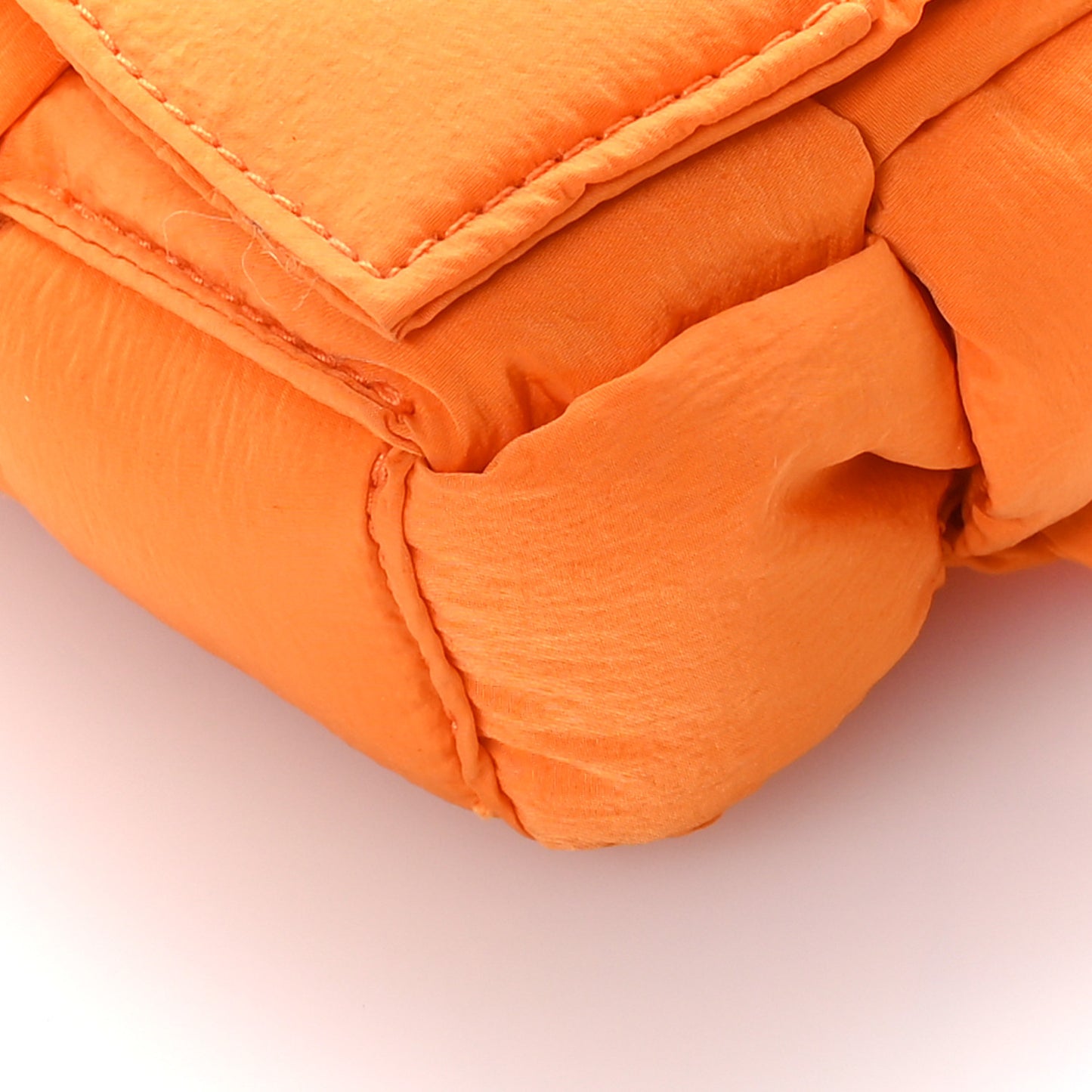 Nylon Intrecciato Padded Tech Mini Cassette Belt Bag Orange