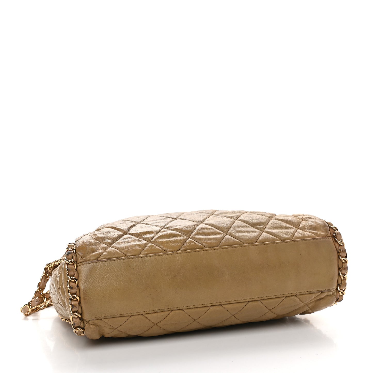 Calfskin Quilted Medium Chain Me Hobo Beige