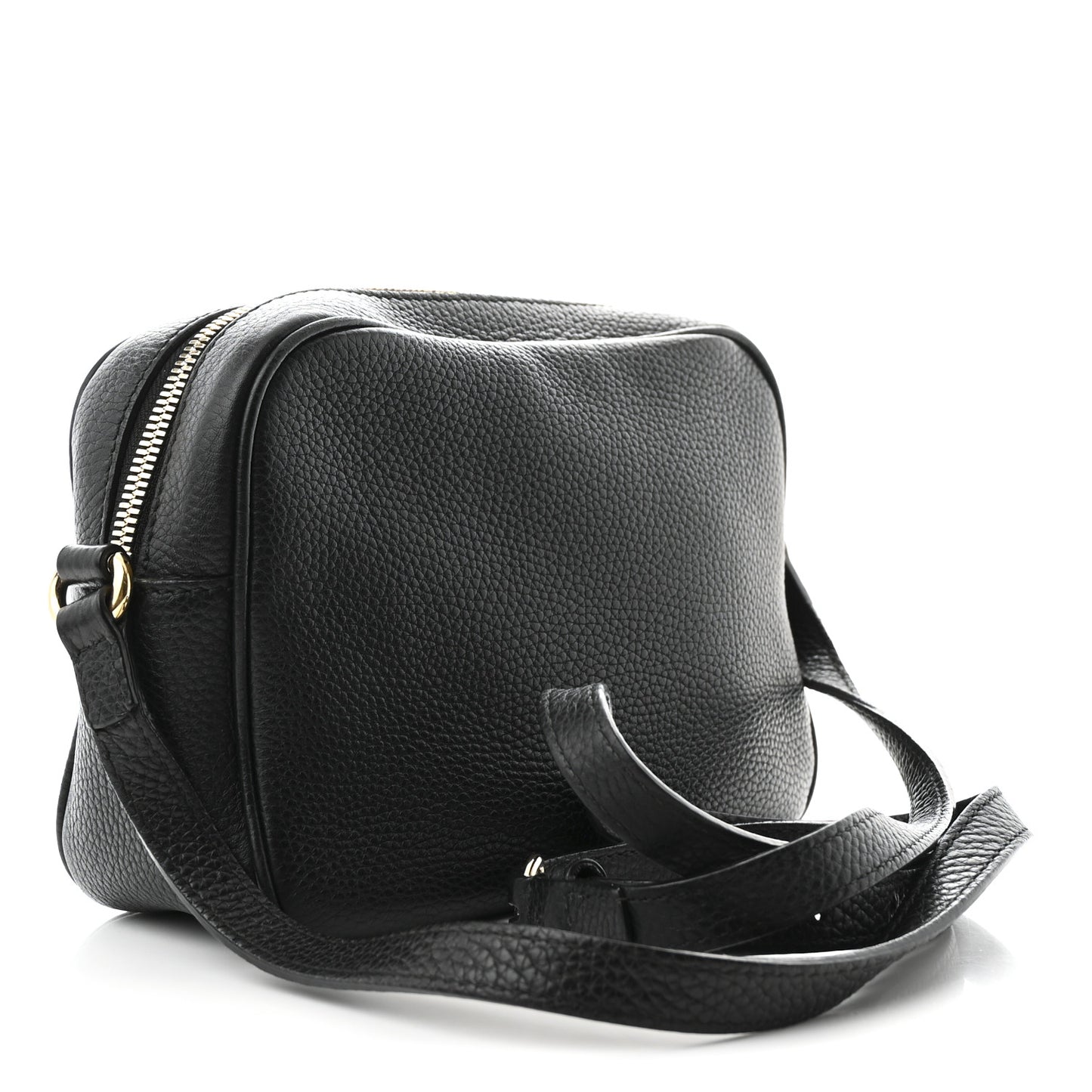Pebbled Calfskin Small Soho Disco Bag Black