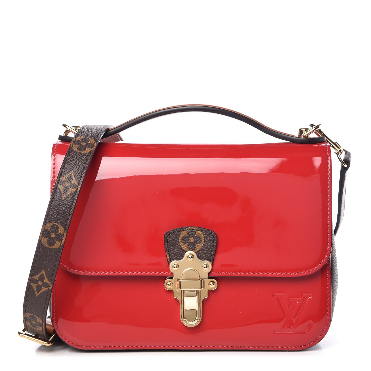 Patent Calfskin Monogram Cherrywood BB Scarlet