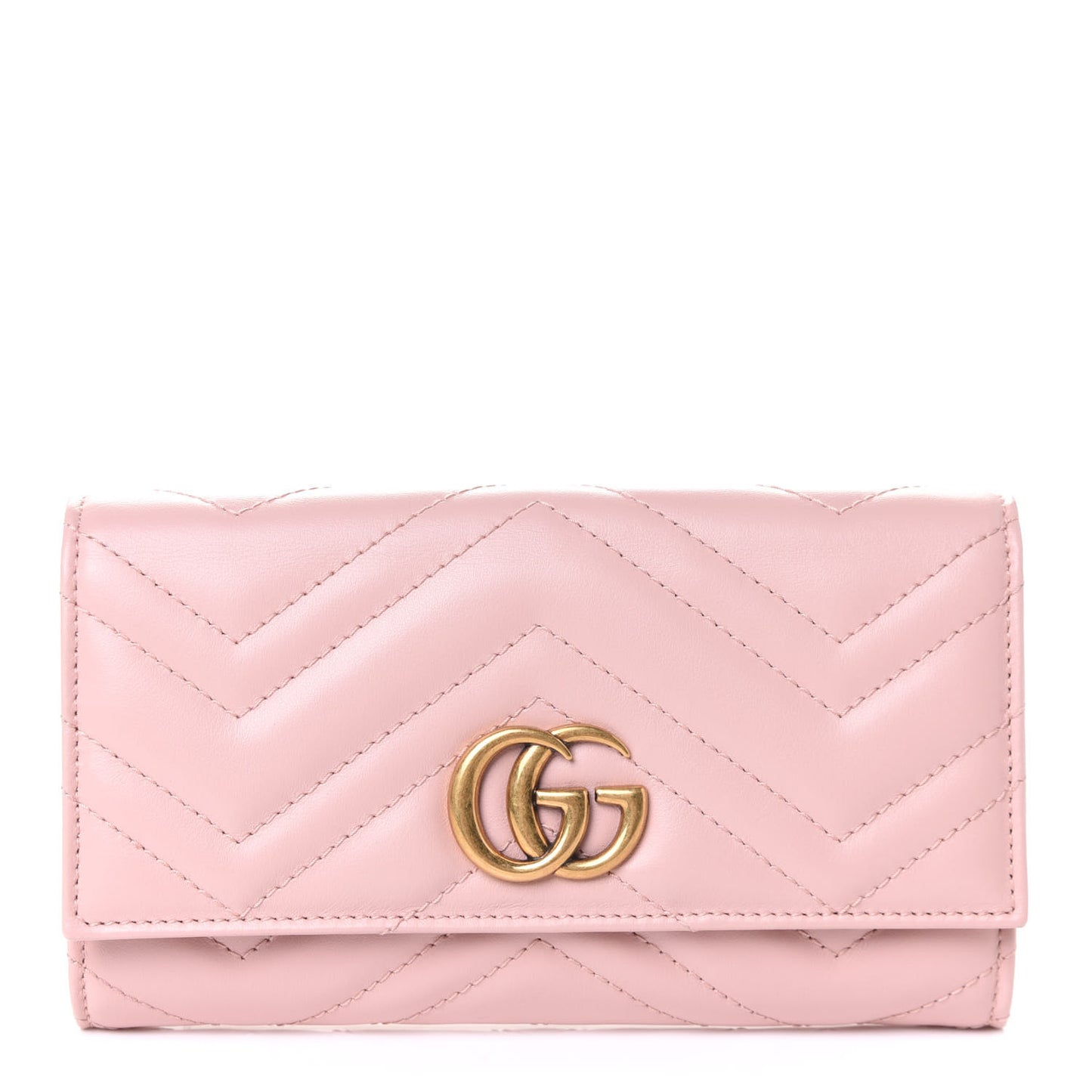 Calfskin Matelasse GG Marmont Continental Wallet Perfect Pink