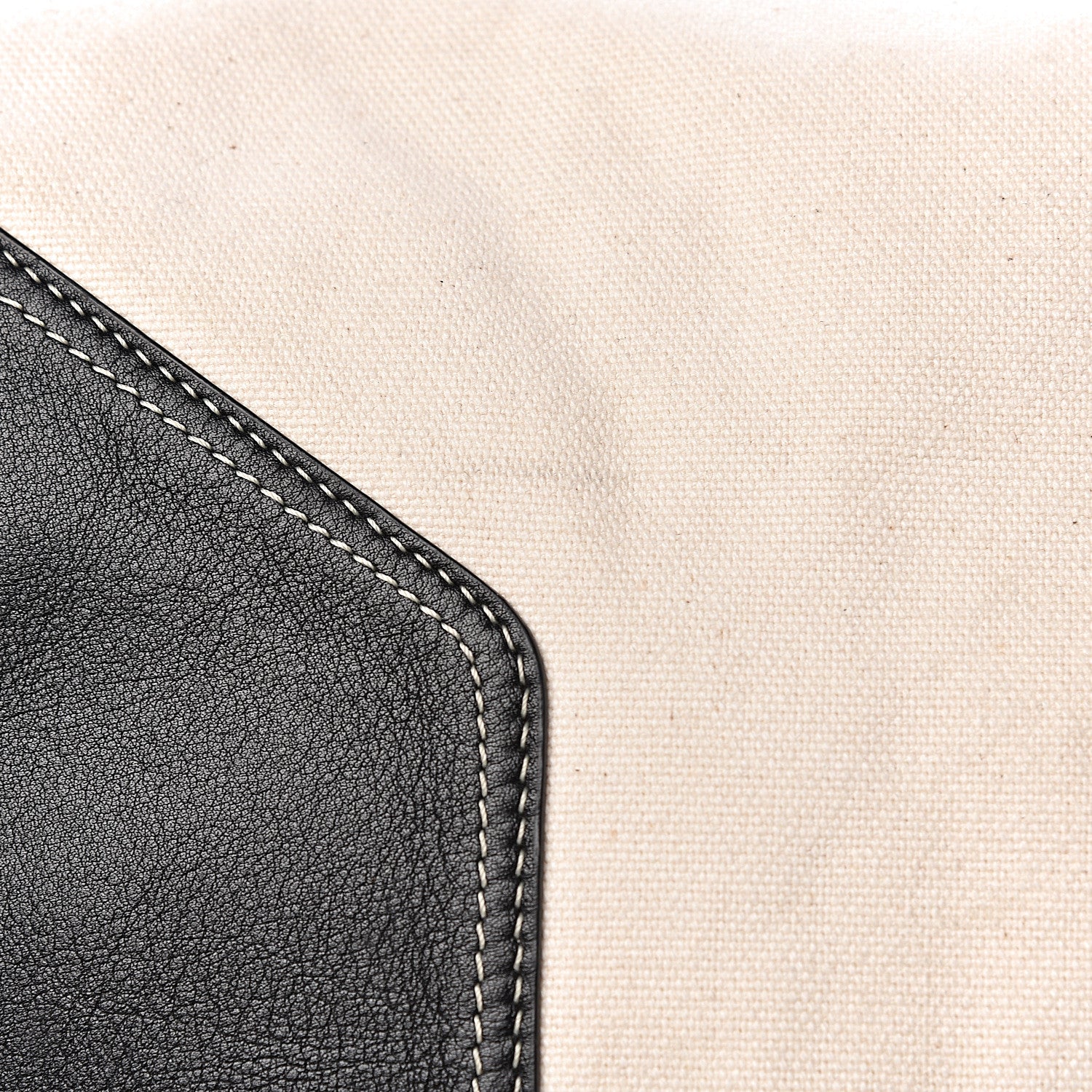 Celine Canvas Smooth Calfskin Frame Tote Black White 15 of 18