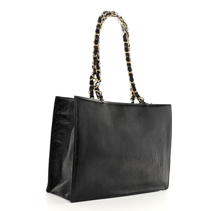 Chanel Shiny Aged Calfskin Shopping Bag Black 3 of 10