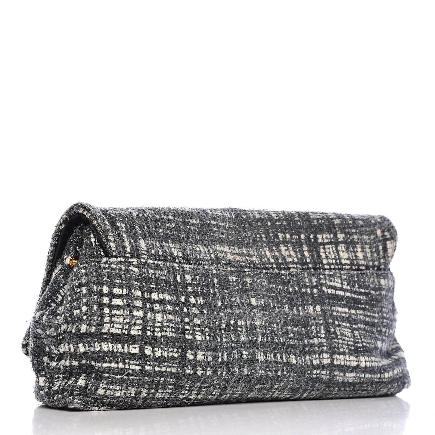 Tweed Clutch Black White