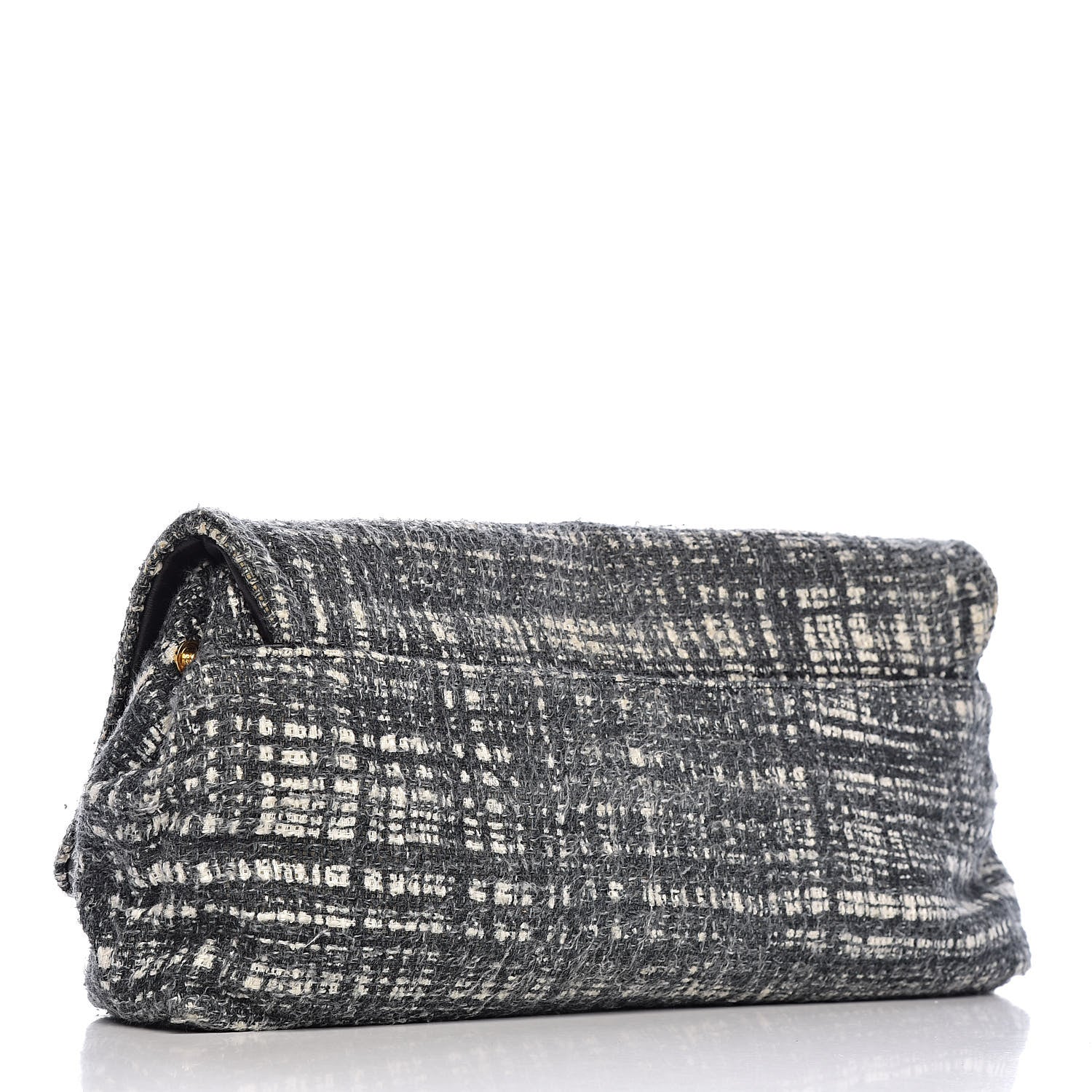Prada Tweed Clutch Black White 3 of 9