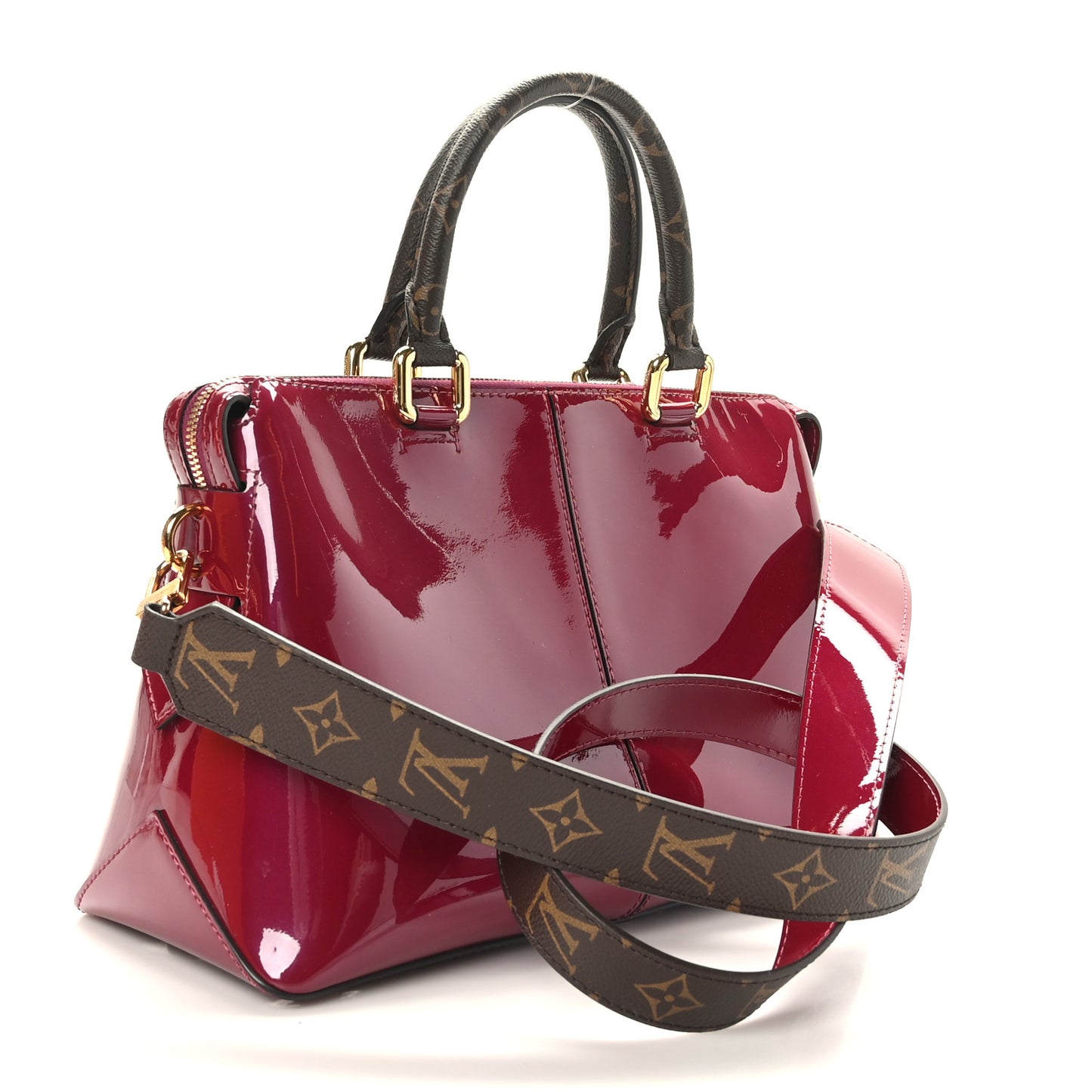 Patent Calfskin Miroir Tote Magenta