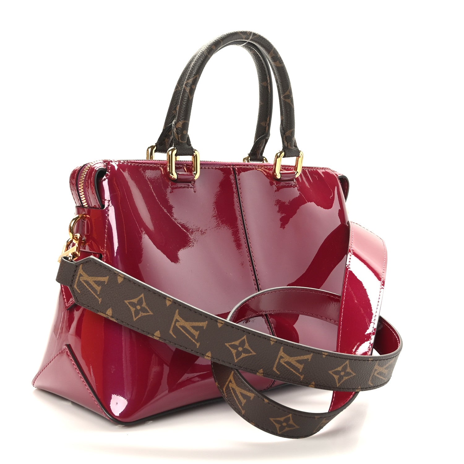 Louis Vuitton Patent Calfskin Miroir Tote Magenta 3 of 8