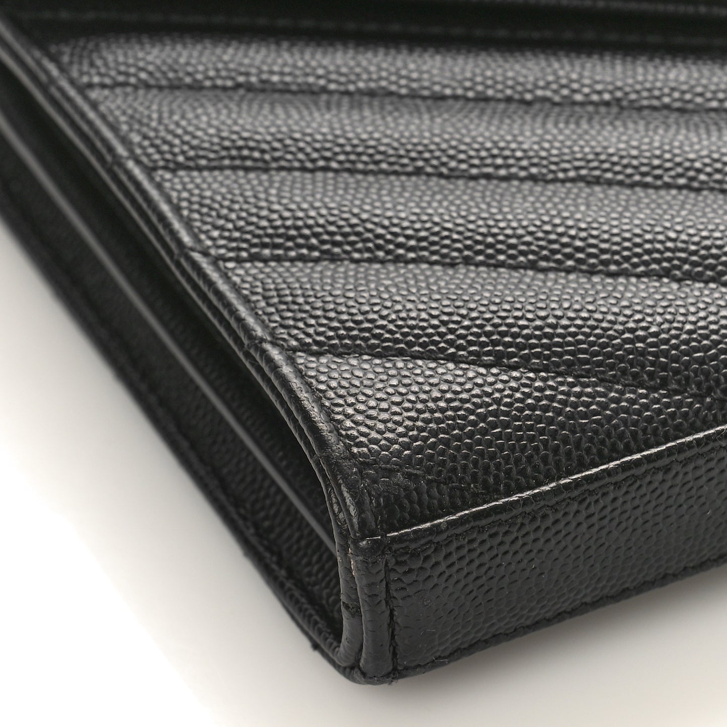Grain De Poudre Matelasse Chevron Monogram Chain Wallet Black