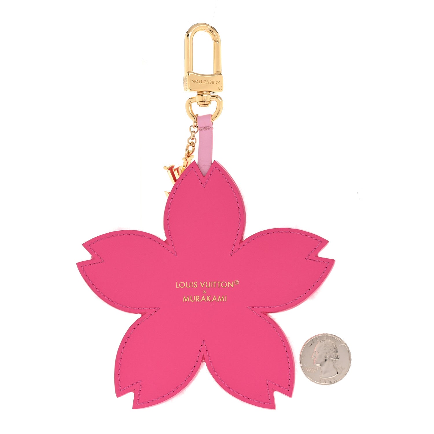 Louis Vuitton LV X TM Faux Fur Cherry Blossom Bag Charm Pink