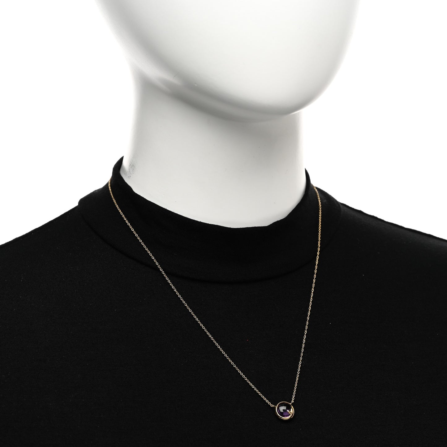 18K Yellow Gold Amethyst Paloma Picasso Olive Leaf Pendant Necklace