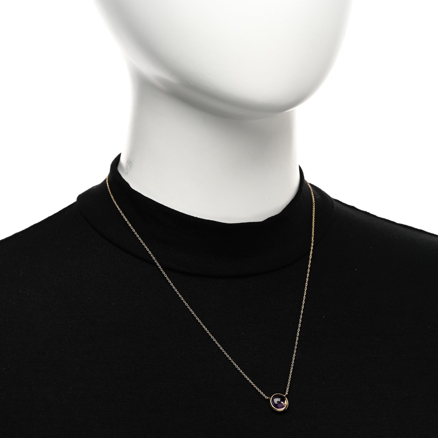 Tiffany 18K Yellow Gold Amethyst Paloma Picasso Olive Leaf Pendant Necklace 2 of 5