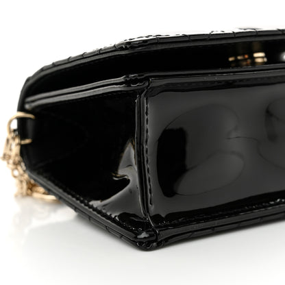 Christian Dior Patent Cannage Mini Pouch on Chain Black 9 of 10