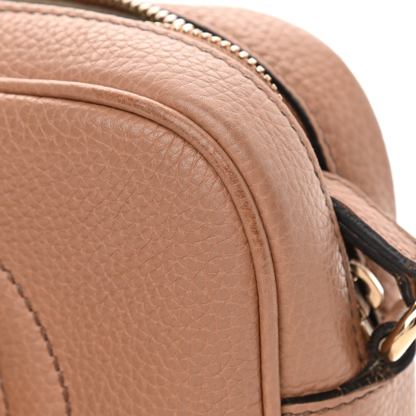 Pebbled Calfskin Small Soho Disco Bag Camelia