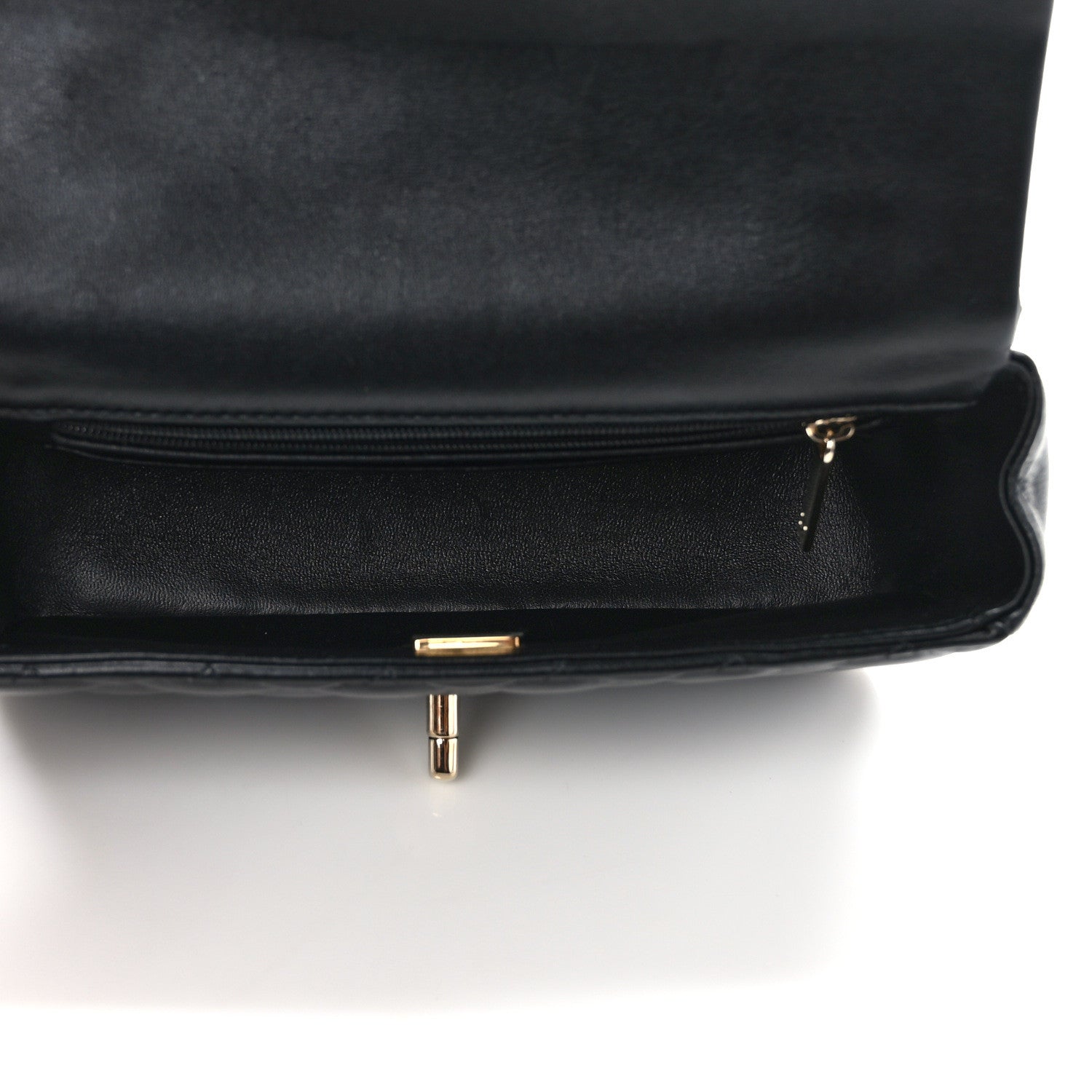 Chanel Lambskin Quilted Mini Top Handle Rectangular Flap Black 5 of 11