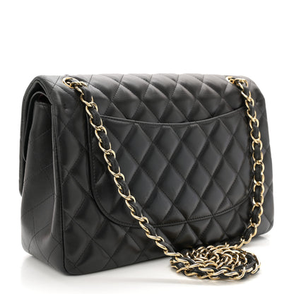Chanel Lambskin Quilted Jumbo Double Flap Black 3 of 12