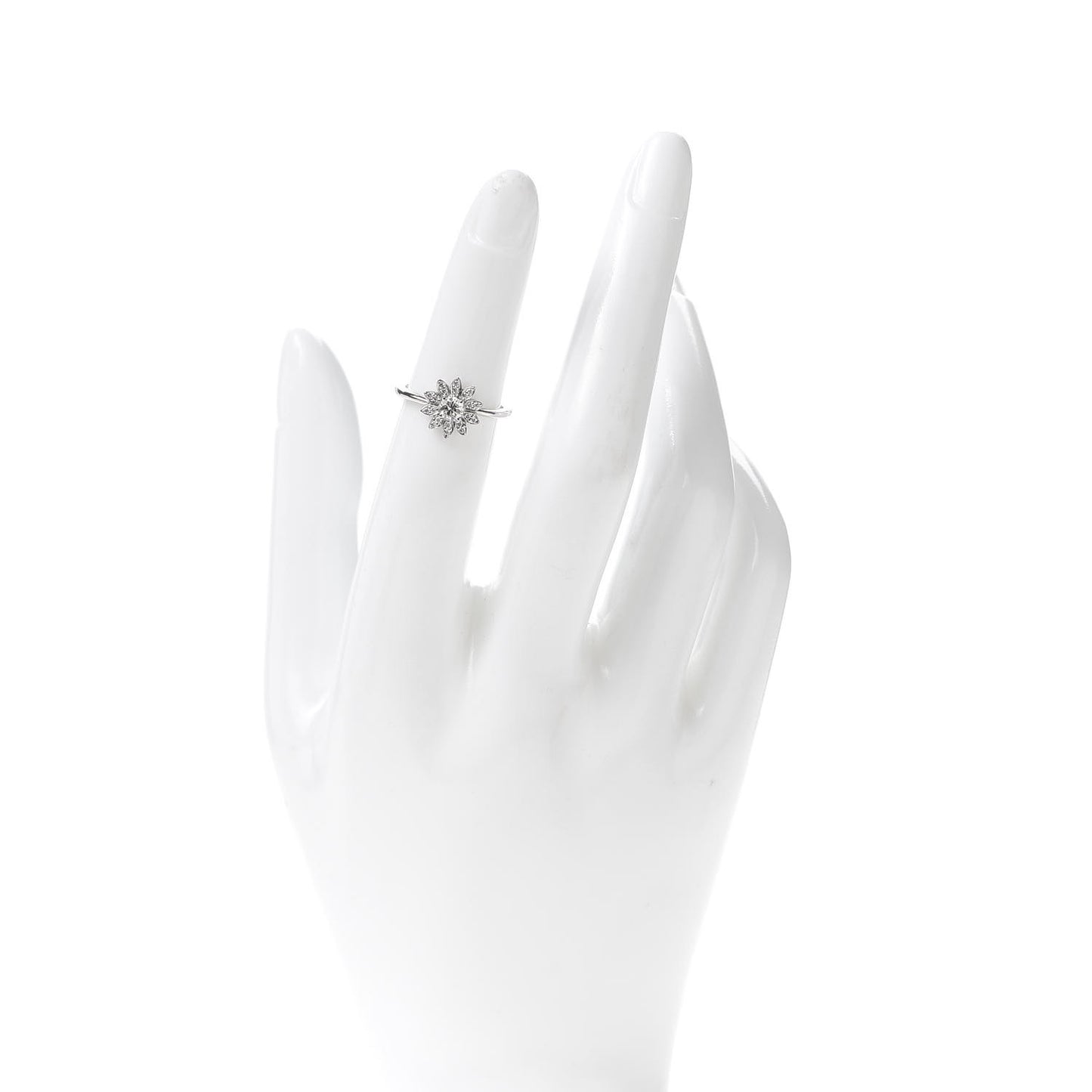 Platinum Diamond Enchant Garden Flower Ring 48 4.5