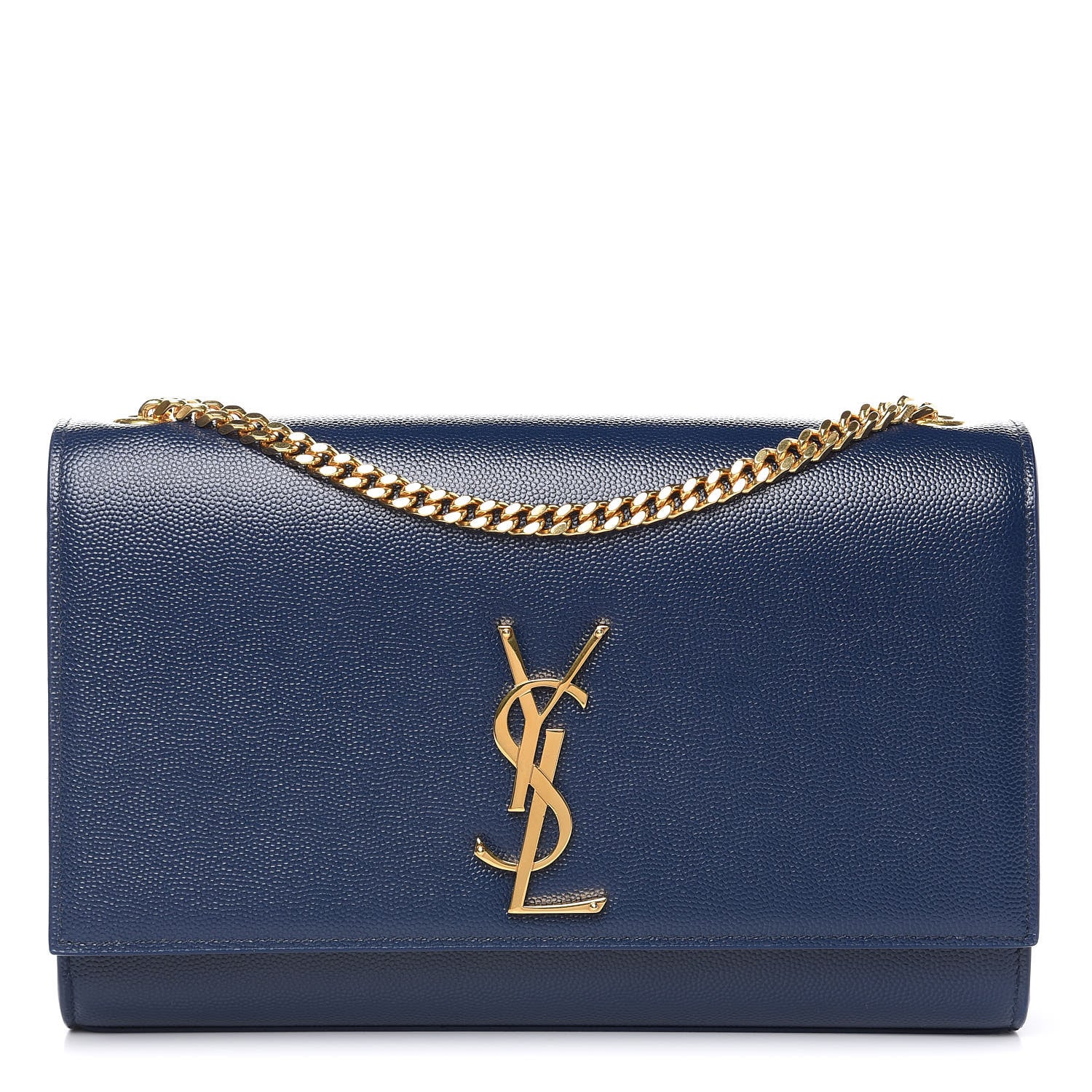 Saint Laurent Grain De Poudre Medium Classic Monogram Kate Satchel Denim Blue 1 of 9