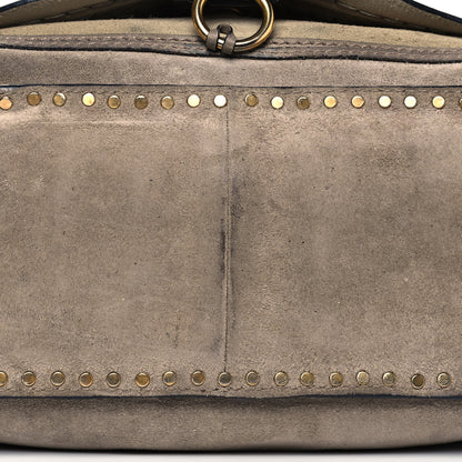 Chloe Suede Calfskin Braided Medium Marcie Satchel Motty Grey 10 of 13