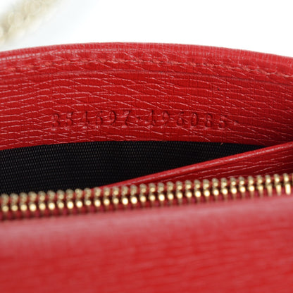 Gucci Textured Calfskin Medium Betty Chain Wallet Tabasco Red 7 of 7