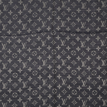 Louis Vuitton Silk Wool Monogram Denim Shawl Blue 1 of 5