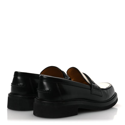 Christian Dior Brushed Calfskin Boy Loafers 37.5 Black White 5 of 13