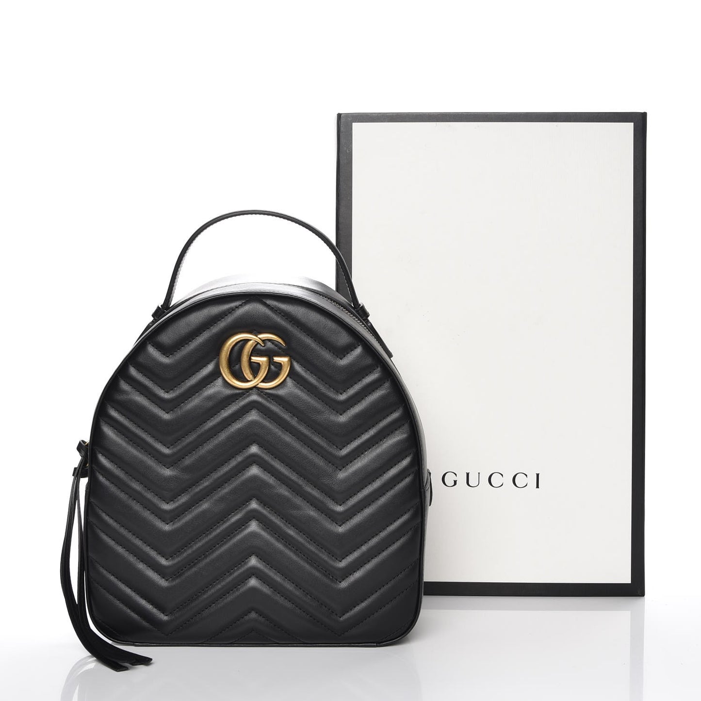 Calfskin Matelasse GG Marmont Backpack Black