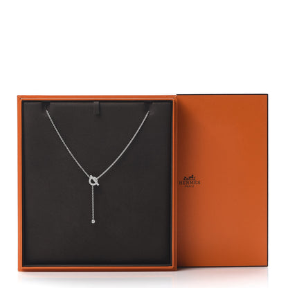 Hermes 18K White Gold Diamond Finesse Lariat Necklace 6 of 6