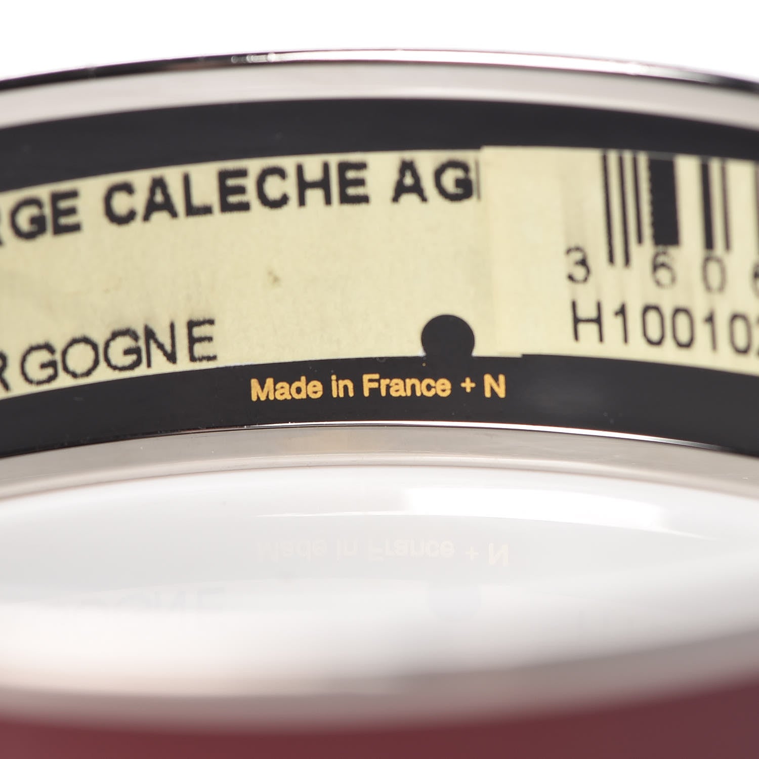 Hermes Enamel Printed Wide Caleche Bracelet 70 Bourgogne 5 of 5