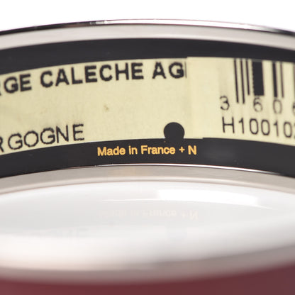 Hermes Enamel Printed Wide Caleche Bracelet 70 Bourgogne 5 of 5